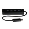 StarTech.com Adaptador Concentrador Hub Ladrón USB 3.0 Super Speed 4 Puertos Salidas Portátil para Laptop Ordenador - Negro - Hub - 4 x SuperSpeed USB 3.0 - sobremesa - para P/N: FCREADMICRO3, MSDREADU3CA - Image 1