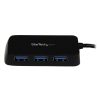StarTech.com Adaptador Concentrador Hub Ladrón USB 3.0 Super Speed 4 Puertos Salidas Portátil para Ordenador Portátil - Negro (ST4300MINU3B) - Hub - 4 x SuperSpeed USB 3.0 - sobremesa - para P/N: FCREADMICRO3, MSDREADU3CA, USB3S2ESATA3 - Image 3